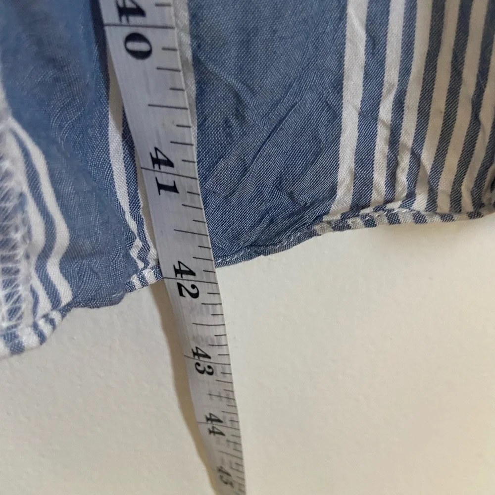 Torrid Women’s Skirt Size 3XL Ruffle High Low Elastic Waist Stripes Blue & White - Picture 9 of 14